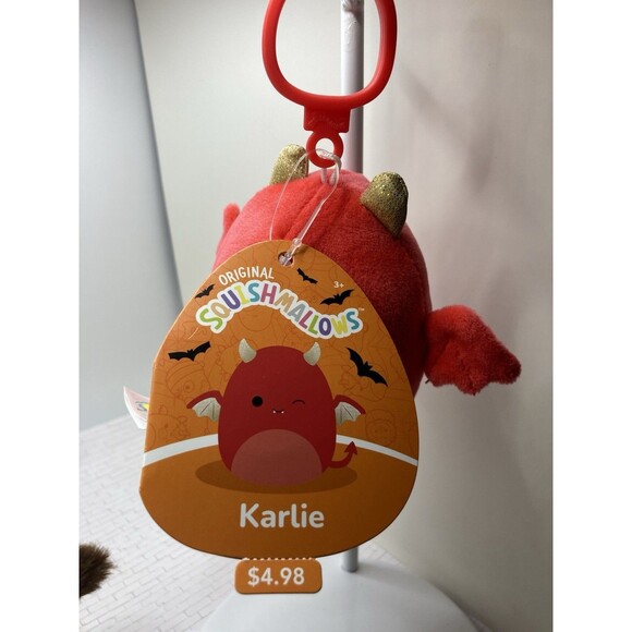 Squishmallows 3.5" Karlie Red Bat, Wade the Werewolf, Monster Callum Plush Clip - Picture 9 of 16
